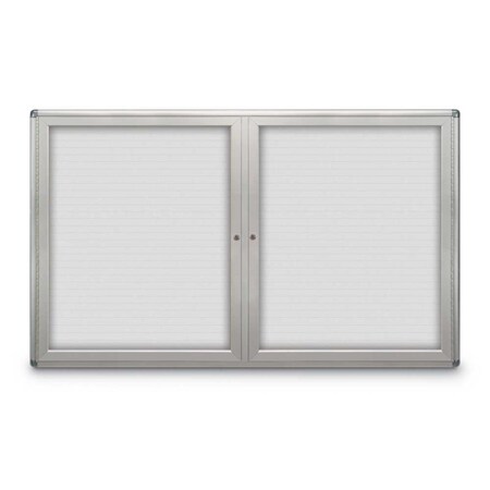 United Visual Products Indoor Enclosed Combo Board, 48"x36", Gold Frame/White Porc & Amethyst UVCB4836G-WHTPORC-AMETHY